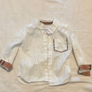 Burberry White Shirt with Plaid Accents